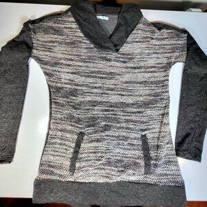 Maurices Heathered Gray Knit Pullover Hoodie Hand Warmer Pocket, Size S - NWOT